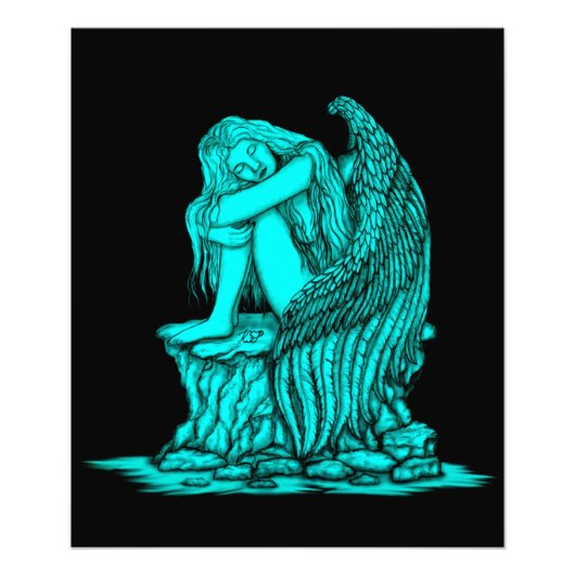 眠れる天使が石の上に フォトプリント            (正面)