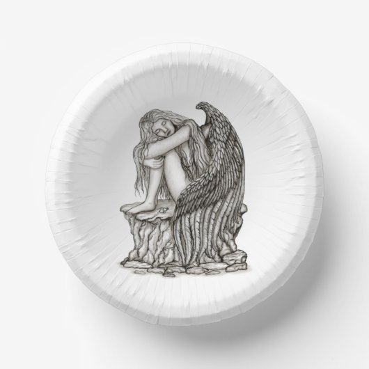 眠れる天使が石の上に ペーパーボウル (正面)