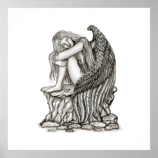 眠れる天使が石の上に ポスター (正面)