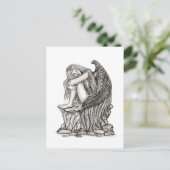 眠れる天使が石の上に ポストカード (スタンド正面)