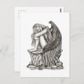 眠れる天使が石の上に ポストカード (正面/裏面)