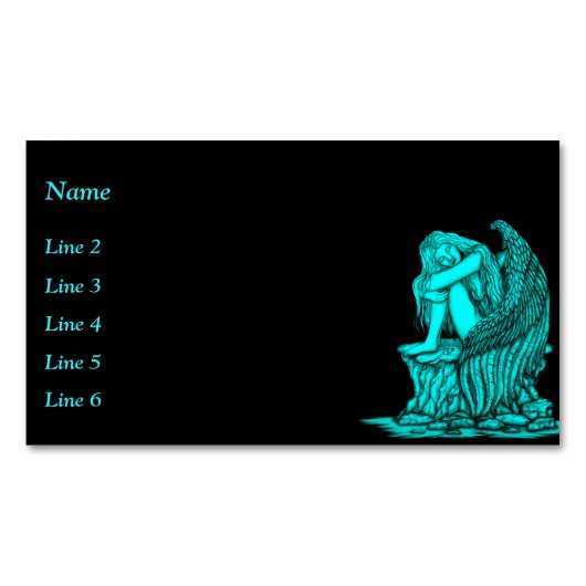 眠れる天使が石の上に マグネット名刺 (正面)
