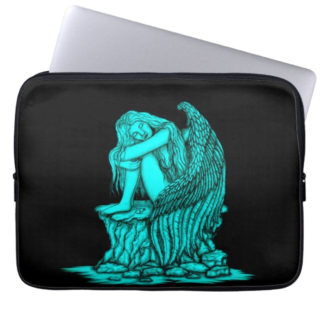 眠れる天使が石の上に ラップトップスリーブ (正面)