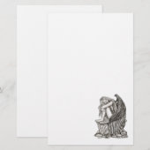 眠れる天使が石の上に 便箋 (正面/裏面)