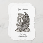 眠れる天使が石の上に 招待状 (正面/裏面)