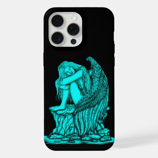 眠れる天使が石の上に iPhoneケース (裏面)