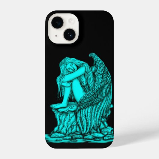 眠れる天使が石の上に iPhoneケース (裏面)