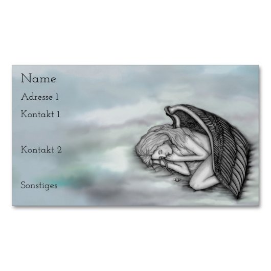 眠れる天使の名刺 マグネット名刺 (正面)