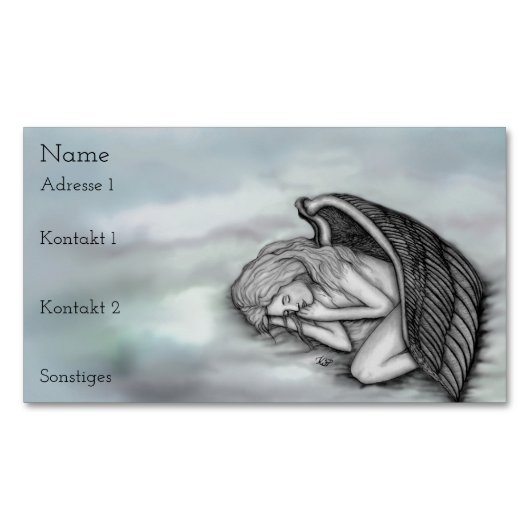 眠れる天使の名刺 マグネット名刺 (正面)