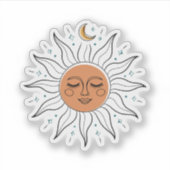 眠れる太陽と月のビニールステッカー シール (正面)