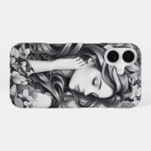 眠れる女性のスマホケース iPhone 16ケース (裏面横)