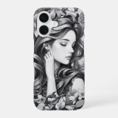眠れる女性のスマホケース iPhone 16ケース (裏面)