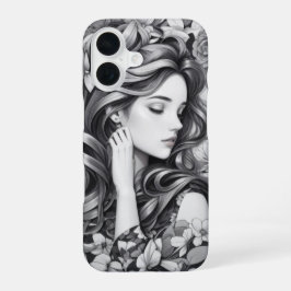 眠れる女性のスマホケース iPhone 16ケース