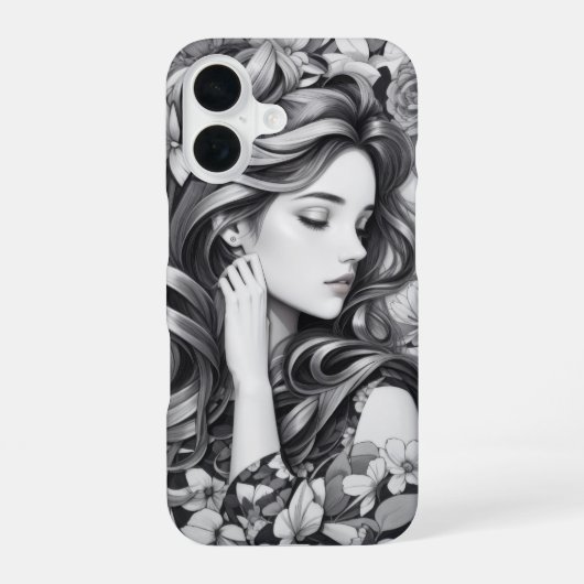 眠れる女性のスマホケース iPhone 16ケース (裏面)