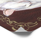 「眠れる宝」白猫アートのポスター ポスター (角)