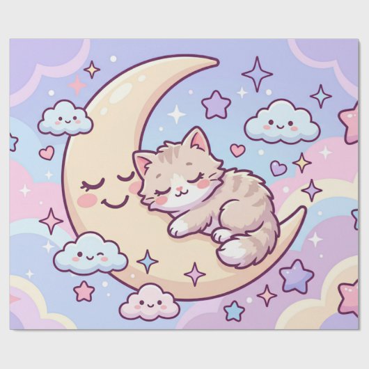 眠れる月子猫 ラッピングペーパー (フラット)