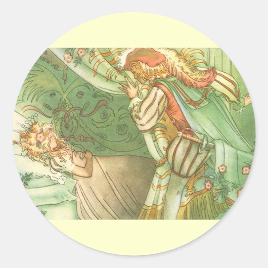 眠れる森の美人姫 ヴィンテージ童話 ラウンドシール (正面)
