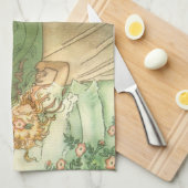 眠れる森の美女のプリンセス、ヴィンテージ・フェアリー・テイル キッチンタオル (四つ折り)