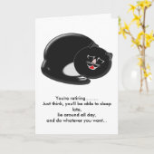 眠れる猫の引退 カード (黄色い花)