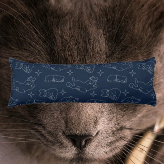 眠れる猫好きのためのボディピロー – 居眠り猫柄 ボディピロー