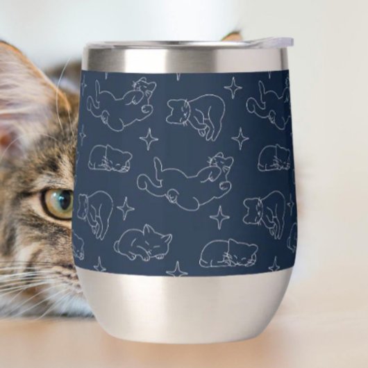 眠れる猫 サーマル ワインタンブラー - 昼寝する猫