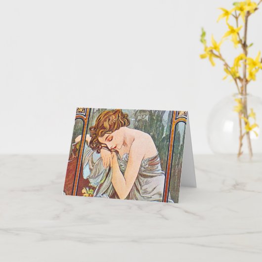 眠れる美女  カード (黄色い花)