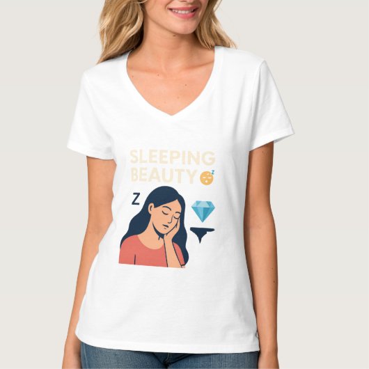 眠れる美女 - 夢のようなプリンセスの美しいTシャツ Tシャツ (正面)