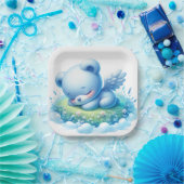 眠れる青いベビーが雲の上に立つ ペーパープレート (パーティー)