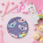 眠カラフルるコアラパタン第5子供の誕生日 ペーパープレート (パーティー)