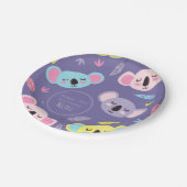 眠カラフルるコアラパタン第5子供の誕生日 ペーパープレート (アングル)