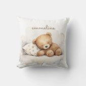 眠パーソナライズされたるテディベア子供部屋 クッション (正面)