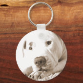 眠フレンドリーい白いピットブル嫌い行為は繁殖しない キーホルダー (正面)