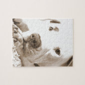 眠フレンドリーい白いピットブル嫌い行為は繁殖しない ジグソーパズル (横)