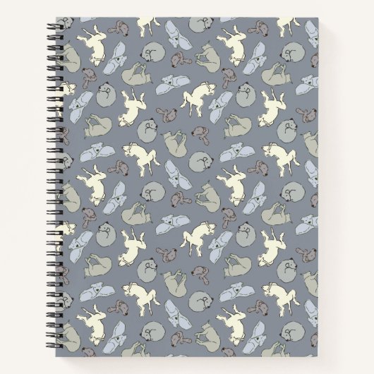 眠モダンお洒落る犬 – Vanilla on Gray ノートブック (正面)