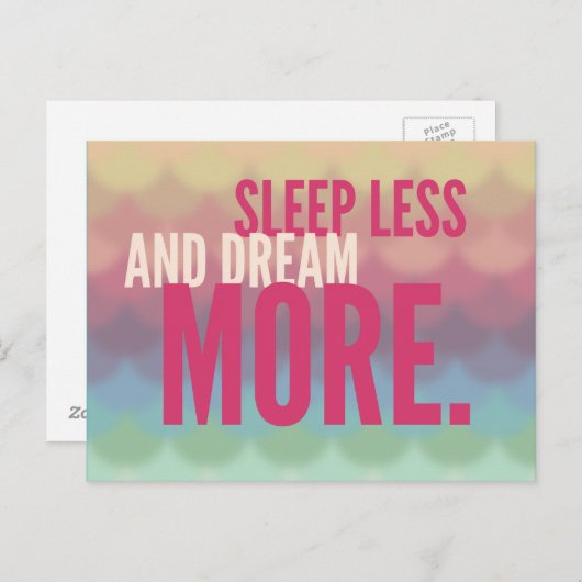 眠感動的やる気を起こさせるる夢をもっと減らす ポストカード (正面/裏面)