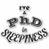 眠気v1で博士号を取得 シール (正面)