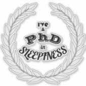 眠気v2ステッカーで博士号を取得 シール (正面)