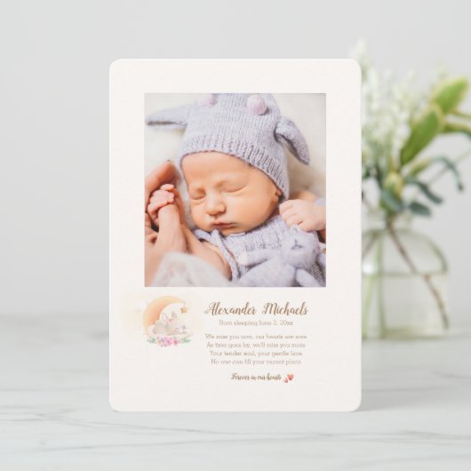 眠生まれる写真の誕生のお知らせ 案内状 (スタンド正面)