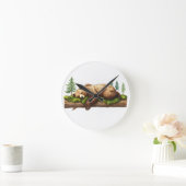 眠素朴るクマの森 ラウンド壁時計 (ホーム)