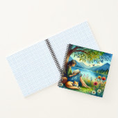 眠読い猫と木の下に本を ノートブック (内部)