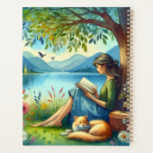 眠読い猫と木の下に本を プランナー手帳 (裏面)