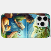 眠読い猫と木の下に本を Case-Mate iPhoneケース (裏面 (横))