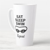 眠食べりのスイムを繰り返すビッグラテコーヒーマグギフト カフェラテマグ (左アングル)