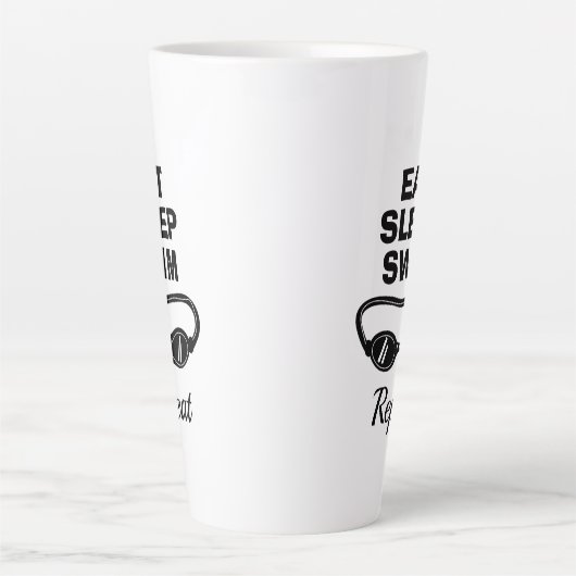 眠食べりのスイムを繰り返すビッグラテコーヒーマグギフト カフェラテマグ (正面)