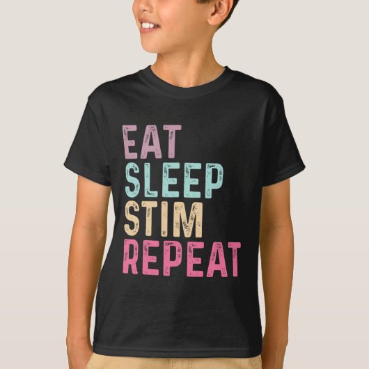 眠食べりスチム再発自閉症の意識の子供の女性 Tシャツ (正面)