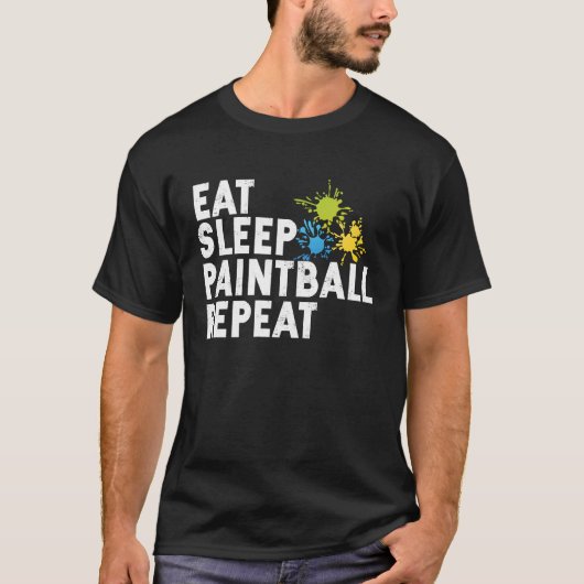 眠食べりペイントボール絵師ソフトAirsoftプレーヤーai Tシャツ (正面)