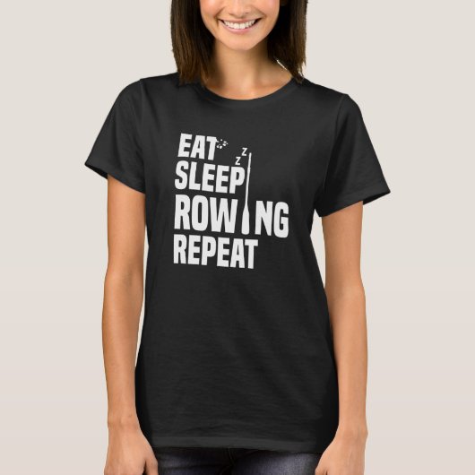 眠食べり愛のボート漕ぎ繰り返しローワーボート Tシャツ (正面)