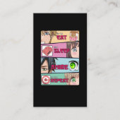 眠食べるアニメ好きオタクガールラー日本のメン 名刺 (正面)