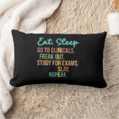 眠食べるクリニカルに行くおもしろいナース ランバークッション (ブランケット)