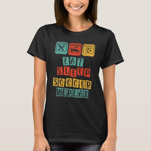 眠食べるサッカーのリピーター Tシャツ (正面)